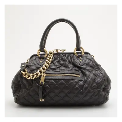 Marc Jacobs Black Quilted Leather Stam Satchel