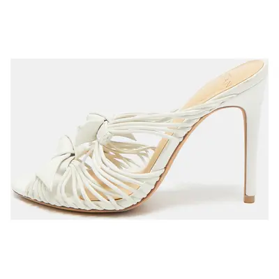 Alexandre Birman White Leather Dallas Strappy Sandals Size