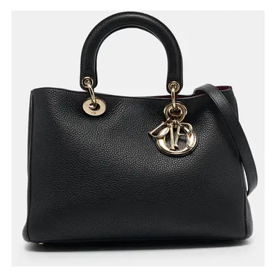 Dior Black Leather Diorissimo Shopper Tote