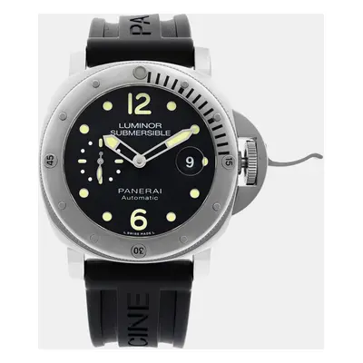 Panerai Black Stainless Steel Luminor Submersible PAM01024 Automatic Men's Wristwatch