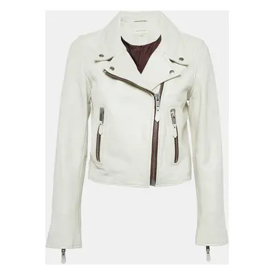 Isabel Marant Etoile Off White Leather Zip-Up Jacket