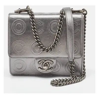 Chanel Metallic Coco Embossed Leather Mini Square Flap Bag