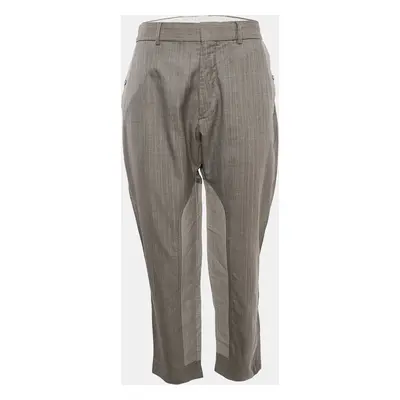 Louis Vuitton Grey Stripe Wool Blend Trousers