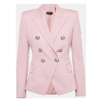 Balmain Pink Gabardine Double Breasted Blazer