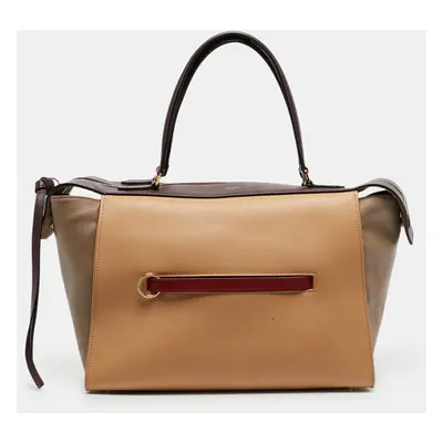 Celine Tricolor Leather Small Ring Satchel