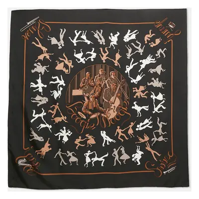 Hermes Black Print Silk Boogie Woogie Scarf