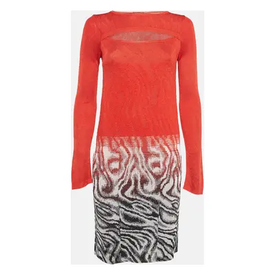 Missoni Red Patterned Wool Blend Knit Mini Dress