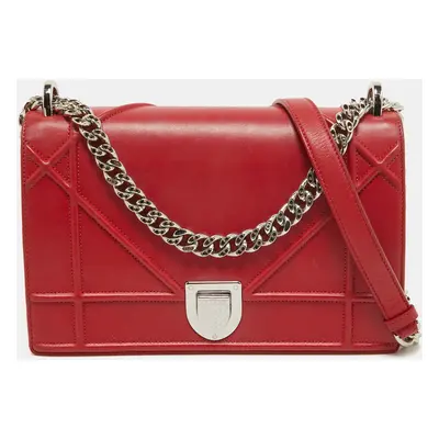 Dior Red Leather Diorama Flap Shoulder Bag