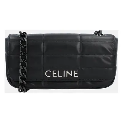 Celine Black Matelassé Leather Chain Shoulder Bag