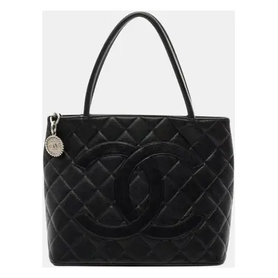 Chanel Black Caviar Medallion Tote