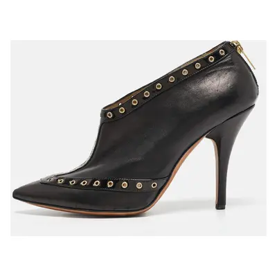 Jimmy Choo Black Leather Zip Up Booties Size