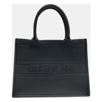 Dior Black Leather Book Tote Bag