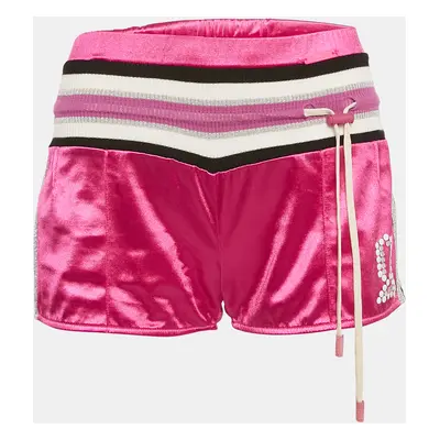 Galliano Fuchsia Pink Jersey Contrast Trimmed Shorts