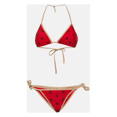 Fendi Red FF Embroidered Jersey Bikini Set