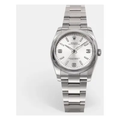 Rolex Silver Stainless Steel Oyster Perpetual M116000 Men's Wristwatch