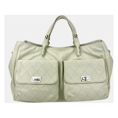 Chanel White Pocket In The City Tote