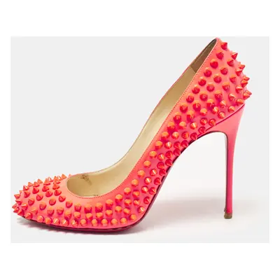 Christian Louboutin Pink Patent Leather Fifi Spikes Pumps Size 38.5