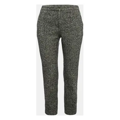 Alexander McQueen Black Herringbone Boucle Wool Capri Pants