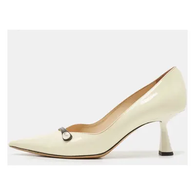 Jimmy Choo Cream Patent Leather Rosalie Pumps Size