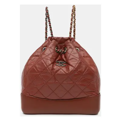 Chanel Red Small Aged Calfskin Gabrielle Backpack