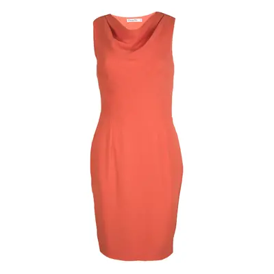 Dior Orange Silk Cowl Neck Sleeveless Dress