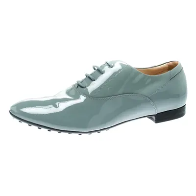 Tod's Grey Patent Leather Lace Up Oxford Size