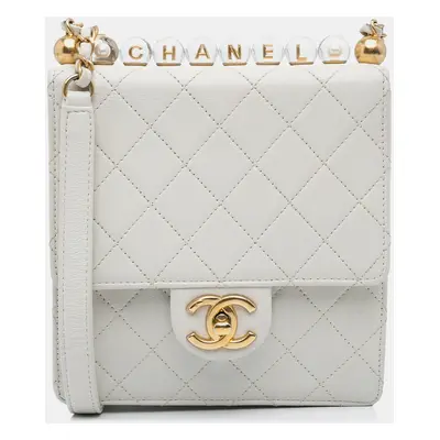 Chanel White Mini Chic Pearls Crossbody Bag