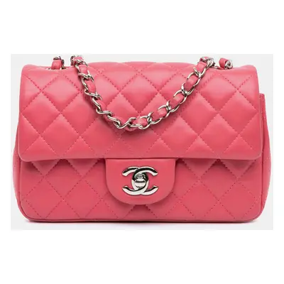 Chanel Pink Mini Rectangular Classic Lambskin Single Flap