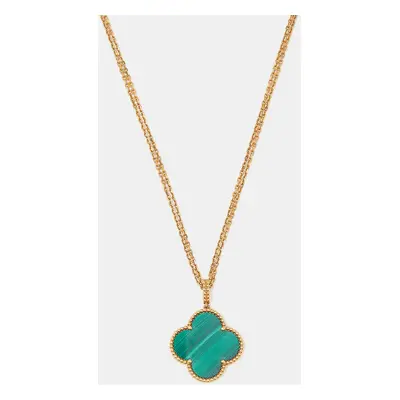 Van Cleef & Arpels Magic Alhambra Malachite 18k Yellow Gold Long Necklace