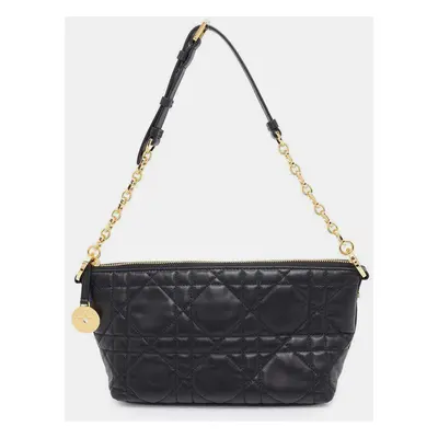 DiorBlack Lambskin Diorstar Macrocannage Hobo Bag