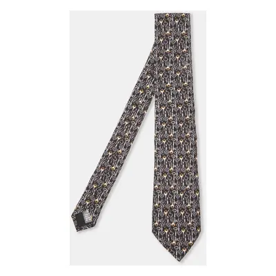 Dolce & Gabbana Black Key Print Silk Classic Tie