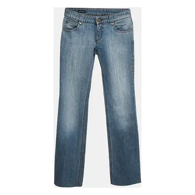 Gucci Blue Washed Denim Straight Leg Jean Waist 28"