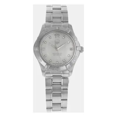 Tag Heuer White MOP Stainless Steel Aquaracer WAF1312.BA0817 Quartz Women's Wristwatch mm