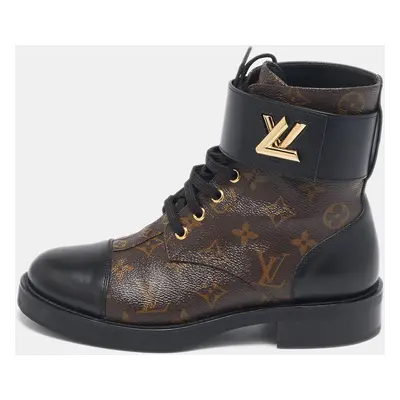 Louis Vuitton Monogram Canvas and Leather Wonderland Ranger Combat Boots Size