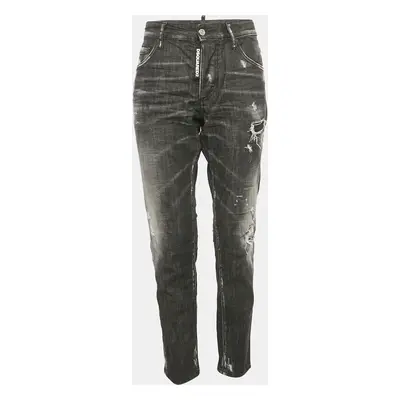 Dsquared2 Black Distressed Denim Dan Jeans Waist 30"