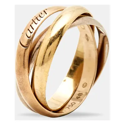 Cartier Trinity De Cartier Three Tone 18k Gold Rolling Band Ring Size