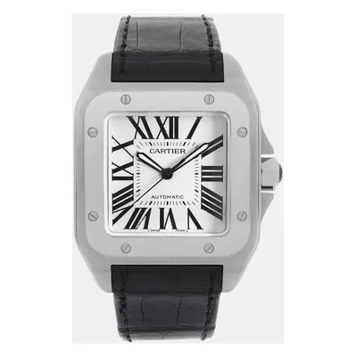 Cartier Santos Xl Steel White Roman Dial Automatic Men's Watch W20073X8 mm