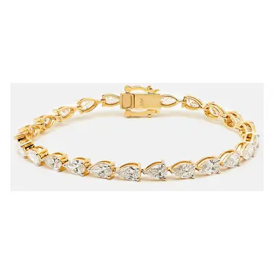 18k Yellow Gold Pear Lab Grown Diamonds Bracelet (Approx 7.64 ct)