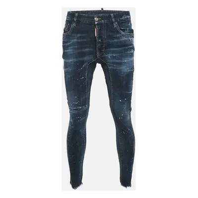 Dsquared2 Blue Distressed Denim Tidy Biker Jean Waist 31"