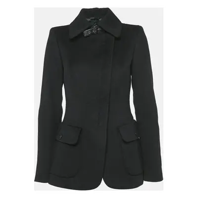 Giorgio Armani Black Cashmere Zip-Up Jacket