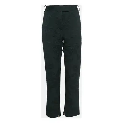 Salvatore Ferragamo Black Floral Jacquard Lace-Up Trousers