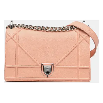 Dior Pink Leather Small Diorama Shoulder Bag