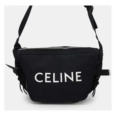 Celine Trekking Black Nylon Size Medium Messenger Bag