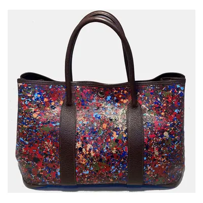 Hermes Abstract Hand Painted Garden Party Tote