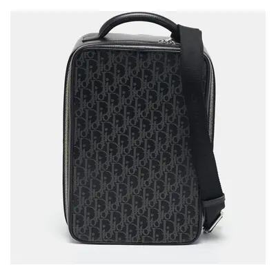 Dior Black Oblique Perforated Leather Galaxy World Tour Shoe Case