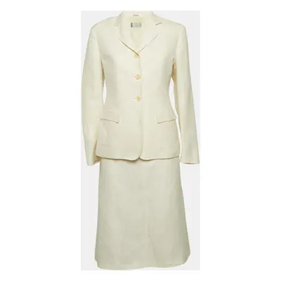 Max Mara Off-White Linen Skirt Suit