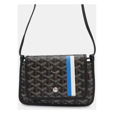 Goyard Black/Blue/White PVC Coated Canvas Calf Leather Plumet Pouch Wallet