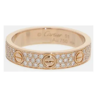 Cartier 18K Rose Gold and Diamond Love Band Ring EU