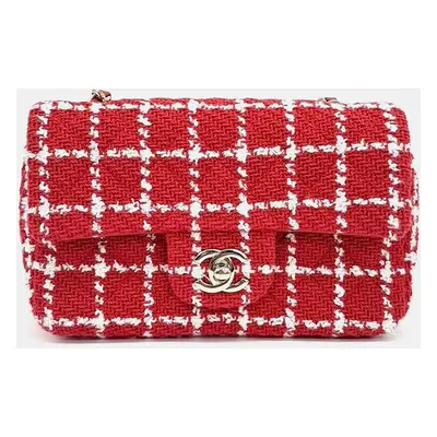 Chanel Red Tweed Tweed Classic New Mini Crossbody Bag