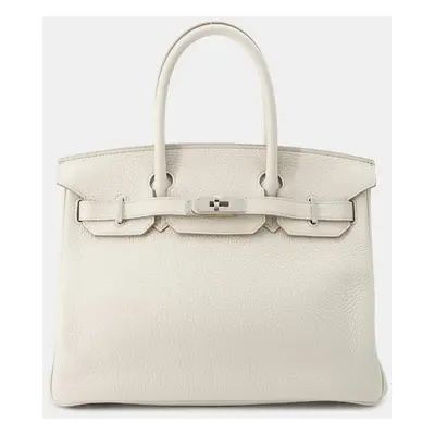 Hermes Beton Taurillon Clemence Leather Birkin Tote Bag